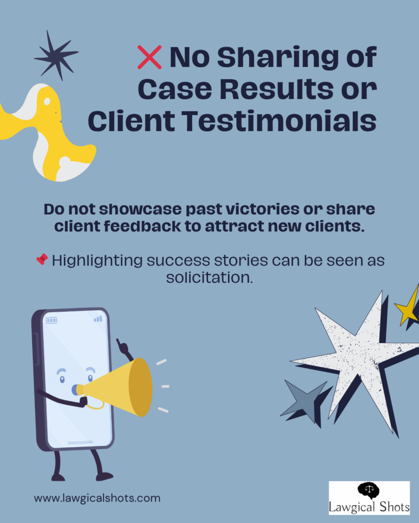 Advocates cannot share client testimonials